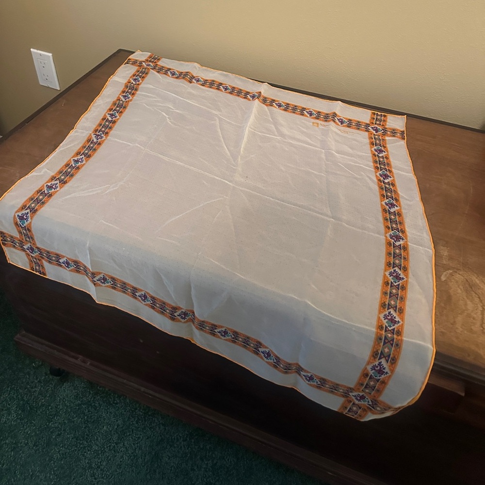 Anne Klein Elegant White and Orange Scarf
